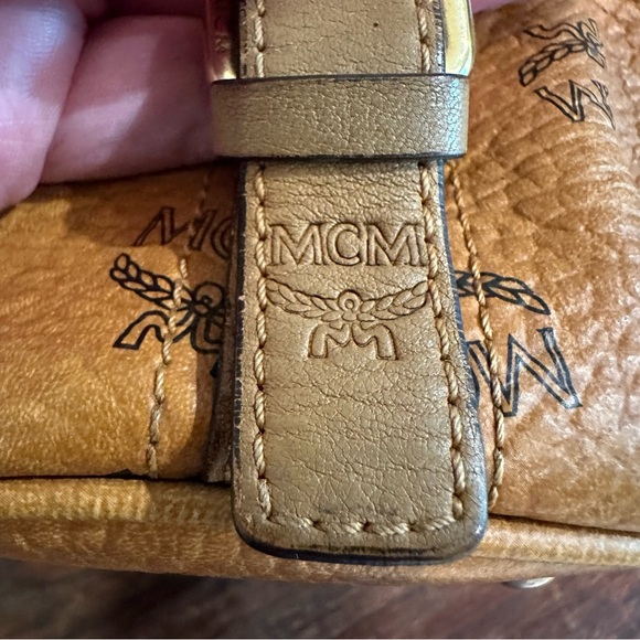 MCM Cognac Logo Visetos Shoulder Hobo Bag - Picture 11 of 16